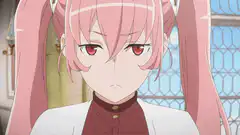 pink-haired anime girl surprised