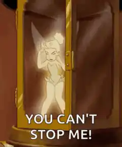 Tinkerbell trapped in jar