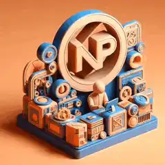 3D NP Logo with Miniature City