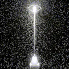 glowing light beam with particles