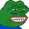 Pepe the Frog smirking then shocked