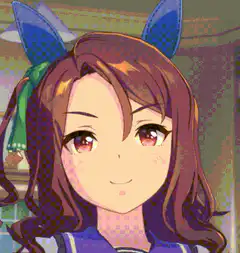 Anime girl with horse ears reacts