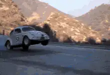 Herbie the Love Bug jumps and explodes