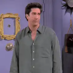 Ross Geller screaming with hand up