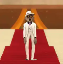 Mr. Wolf falls on red carpet