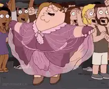 Peter Griffin twerking in a dress