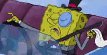 SpongeBob playing violin