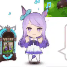 Umi Suzumiya dancing with music notes