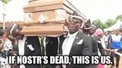 Nigerian pallbearers carrying coffin