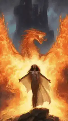 Woman summoning fire dragon
