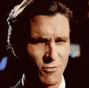 Christian Bale smirking