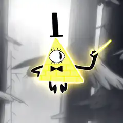 Bill Cipher glowing wand