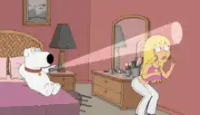 Brian shoots laser beam at Meg