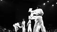 Karate tournament board breaking