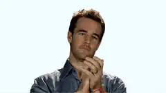 James Van Der Beek shrugging