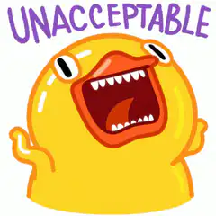 Yellow duck yelling unacceptable