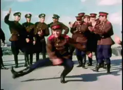 Soviet soldier breakdancing