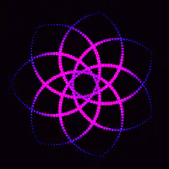 Spinning purple and blue dotted flower