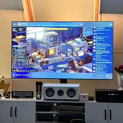 Retro tech setup on TV
