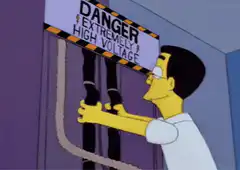 Mr. Burns gets electrocuted