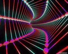 Neon DNA Helix Tunnel