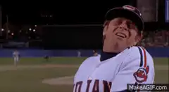 Baseball player laughing