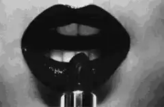 Black and white lips with lipstick