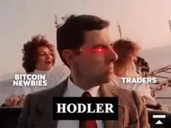 Mr Bean HODL laser eyes