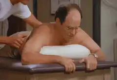 Jerry Seinfeld getting a back massage