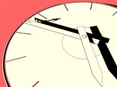 Woman on clock hand