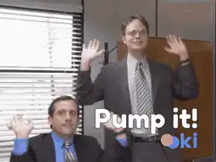 Pump it! Dwight and Michael