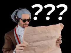 Mozart looking confused at paper