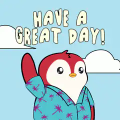 Penguin waving have a great day