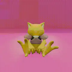 3D Psyduck spinning around