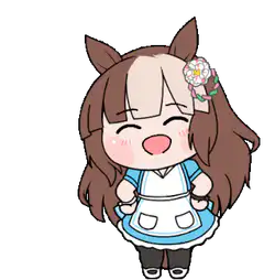 Chibi horse girl tail wagging