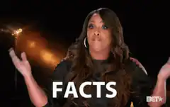 Woman shrugging with FACTS text
