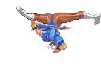 Ryu performing a flying kick