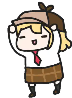 chibi girl dancing with hat