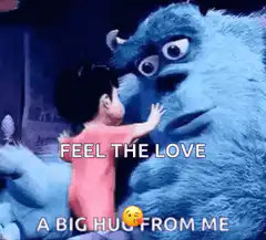 Sulley hugs Boo feel the love