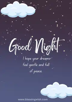 Good Night wishes with clouds
