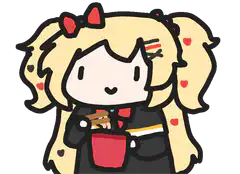 chibi girl eating chocolate
