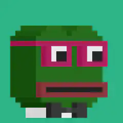pixel art frog with pink glasses