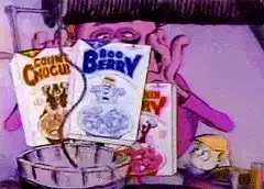 Count Chocula, Franken Berry, and Boo Berry cereal boxes