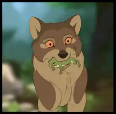 Balto eats a frog