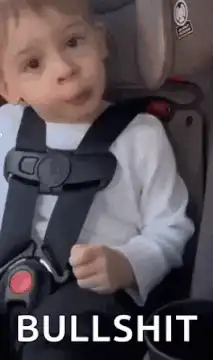 Toddler in car seat says bullshit