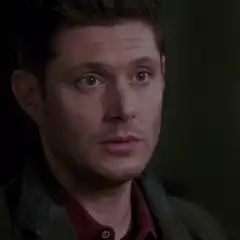 Dean Winchester winking and pointing