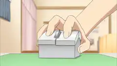anime hand opening a small box