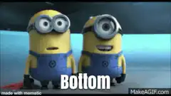 Minions laughing at the word Bottom