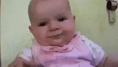 Baby spits out green food