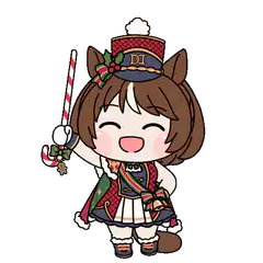 Chibi Christmas Horse Girl with Candy Cane
